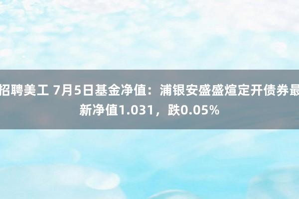 招聘美工 7月5日基金净值：浦银安盛盛煊定开债券最新净值1.031，跌0.05%