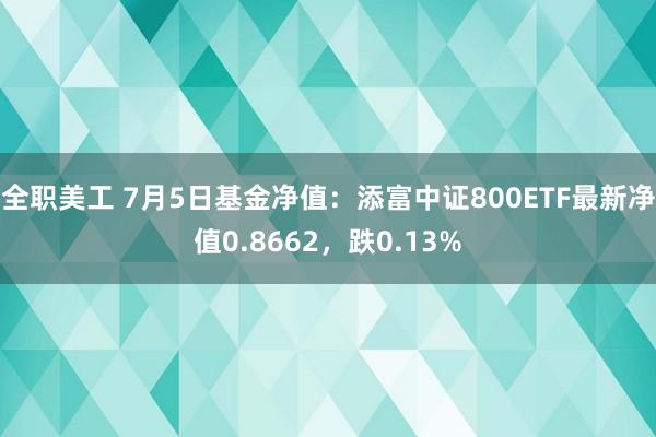 全职美工 7月5日基金净值：添富中证800ETF最新净值0.8662，跌0.13%